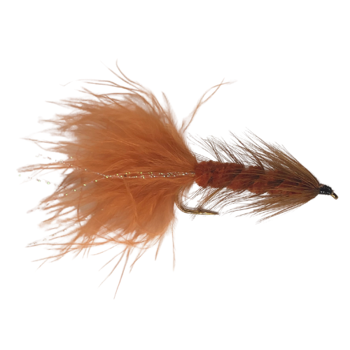 Set of 12 Non Bead Woolly Buggers in Brown - Fly Fishing Charlotte